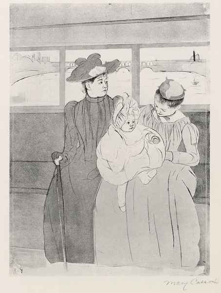 The streetcar by Cassatt A4 Photo Print