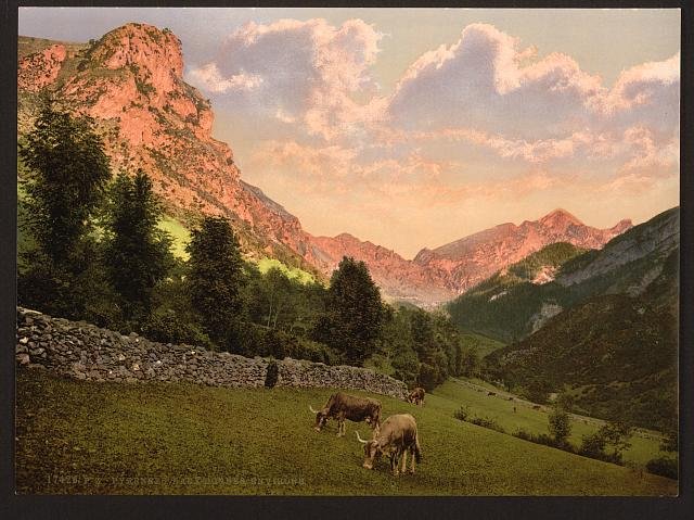 The suburbs Eaux Bonnes Pyrenees Vintage A4 Photo Print