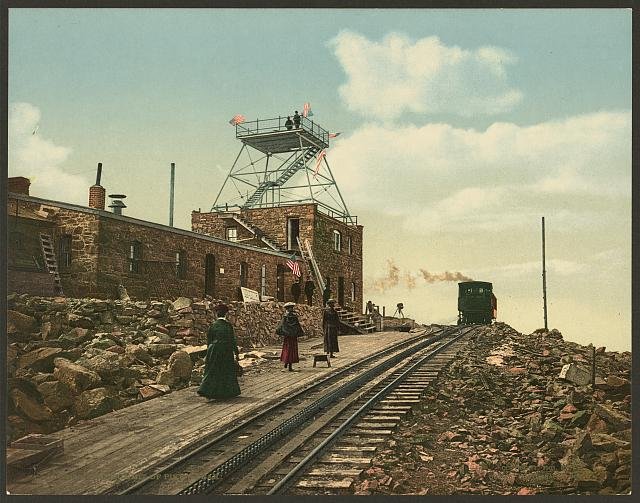 The summit of Pikes Peak Vintage A4 Photo Print