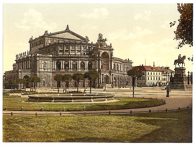 The theatre Altstadt Dresden Saxony Vintage A4 Photo Print