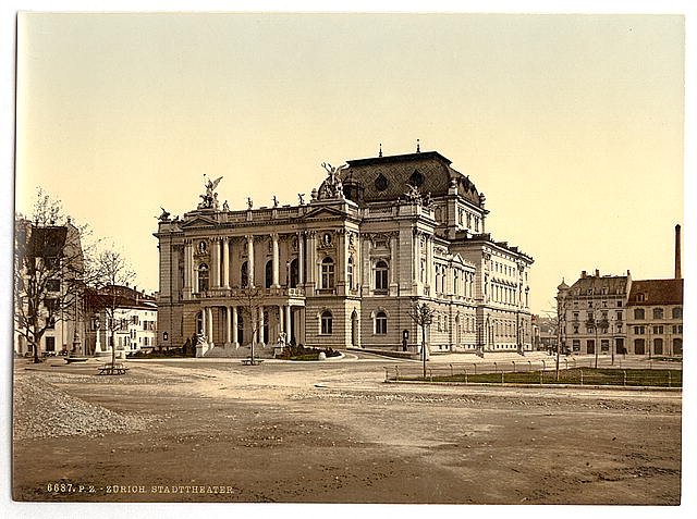 The theatre Zurich Vintage A4 Photo Print