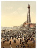 The tower with beach Blackpool Vintage A4 Photo Print