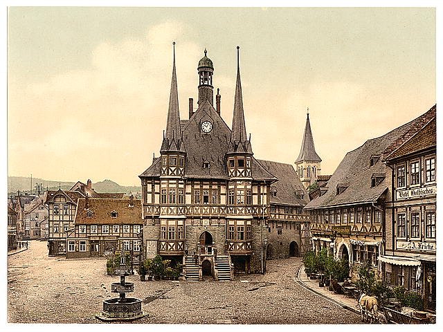The town hall II Wernigerode Hartz Vintage A4 Photo Print