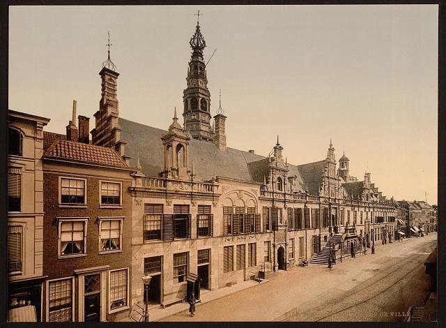 The town hall Leyden Vintage A4 Photo Print