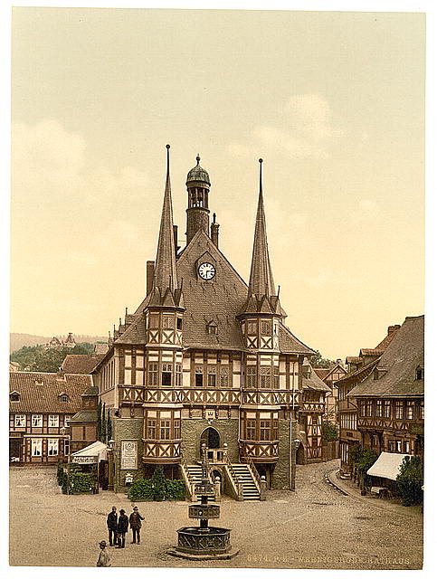 The town hall Wernigerode Hartz Vintage A4 Photo Print