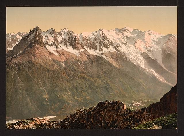 The valley of Chamonix Chamonix Valley Vintage A4 Photo Print