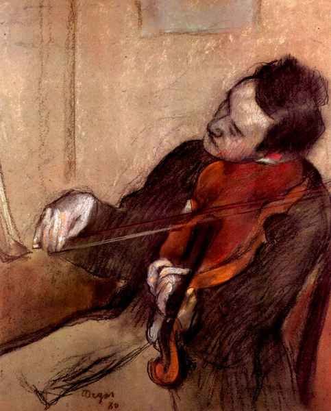 The violinist 1 by Degas A4 Photo Print