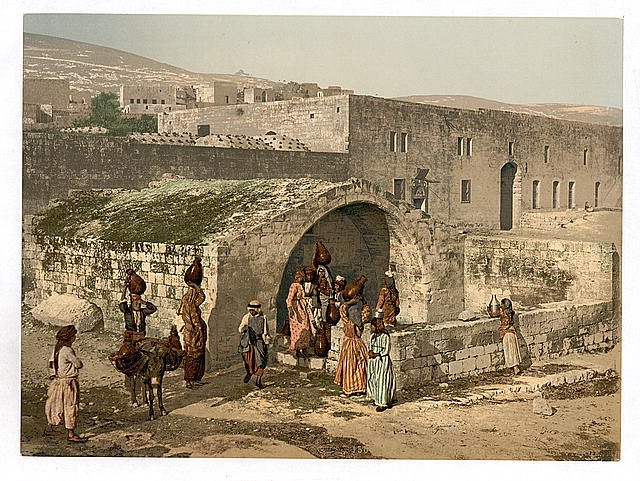 The virgins fountain Nazareth Vintage A4 Photo Print