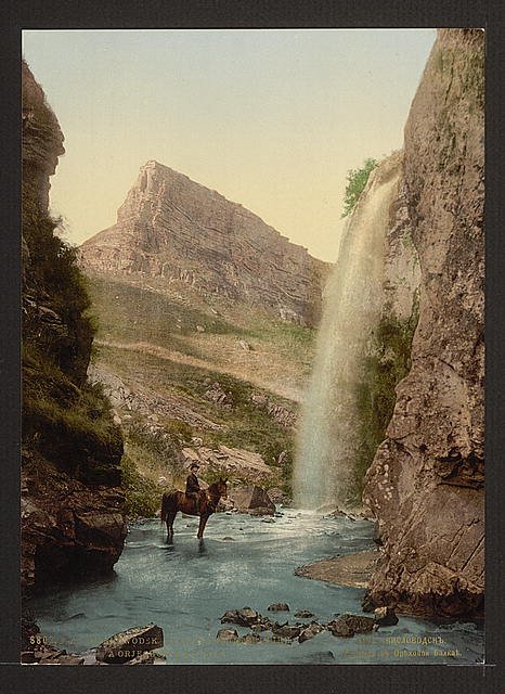 The waterfall Orjechowoi Balkje Kisslowodzk Vintage A4 Photo Print
