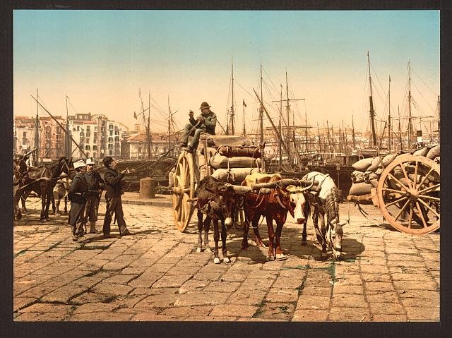 The wharf Naples Vintage A4 Photo Print