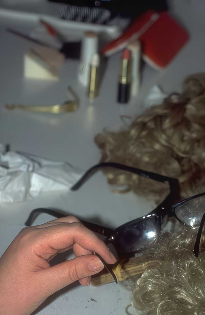Theater Sunglasses Hair Desk A4 Photo Print