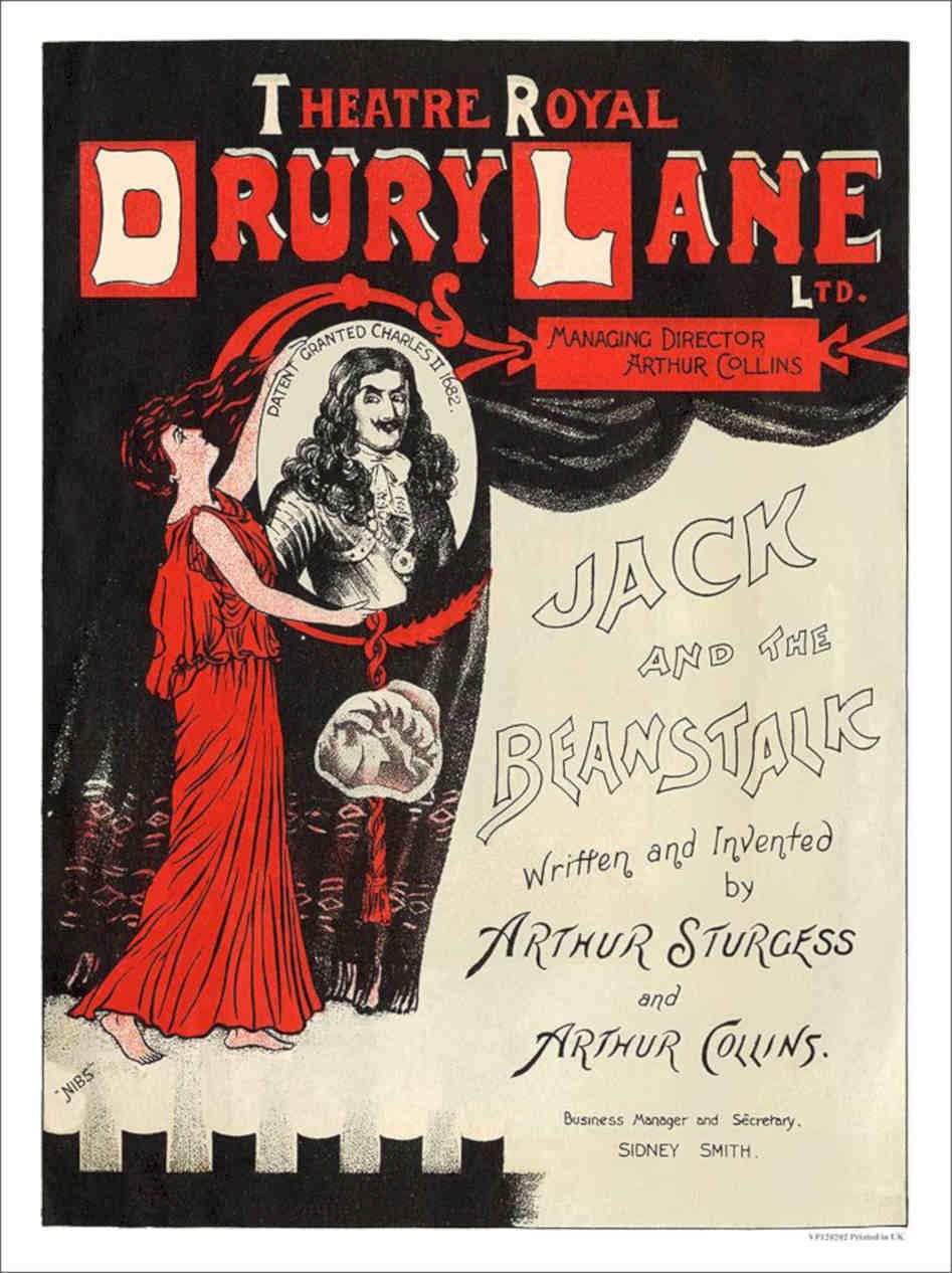 Theatre Royal Drury Lane London Covent Garden Jack And Vintage Retro Advert Pos