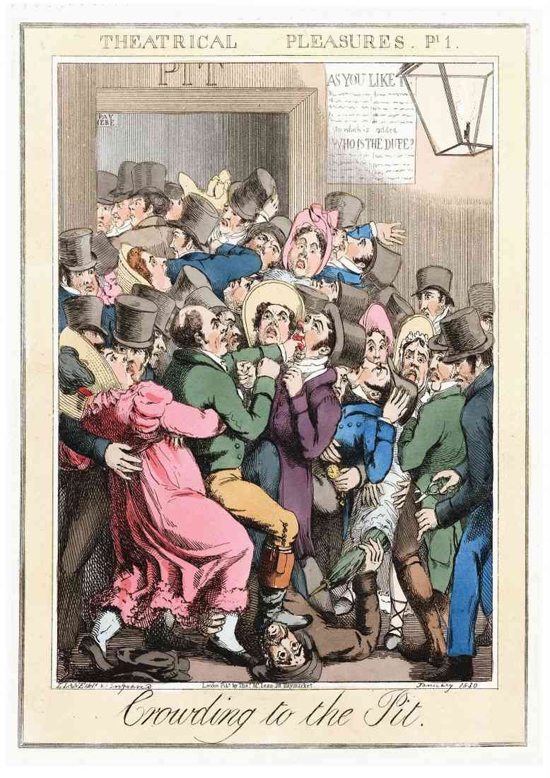 Theatrical Pleasures 1830 Vintage Cartoon Joke A4 Photo Print