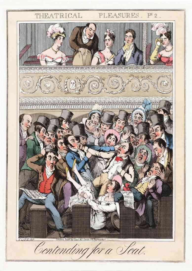 Theatrical Pleasures 1830B Vintage Cartoon Joke A4 Photo Print
