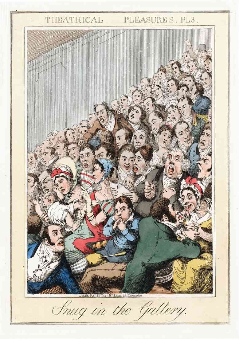 Theatrical Pleasures 1830C Vintage Cartoon Joke A4 Photo Print