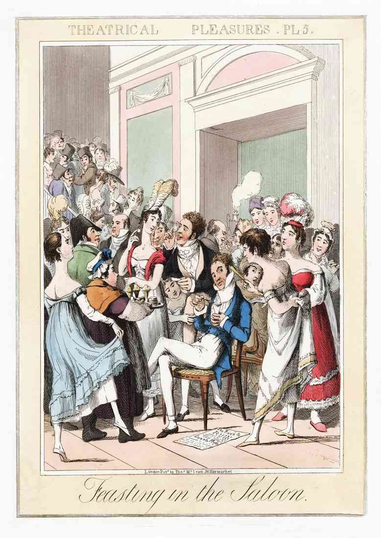 Theatrical Pleasures 1830E Vintage Cartoon Joke A4 Photo Print
