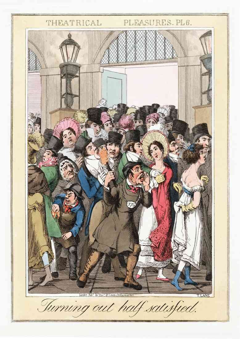 Theatrical Pleasures 1830F Vintage Cartoon Joke A4 Photo Print