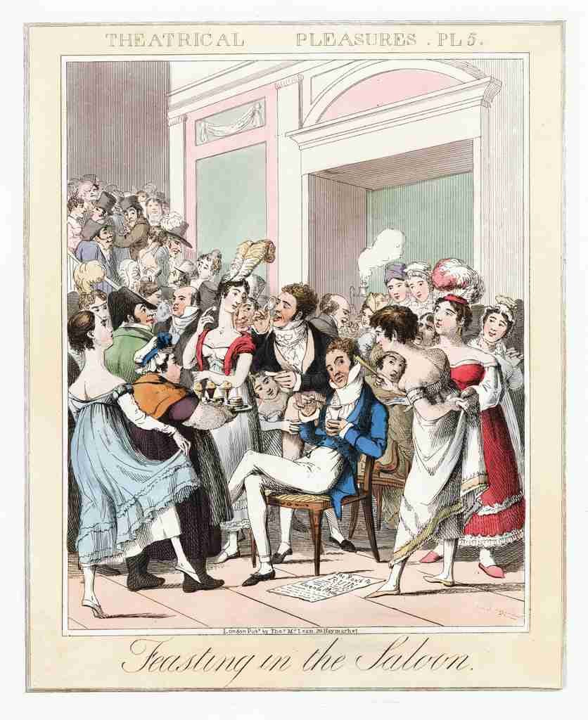 Theatrical Pleasures 1830e Cartoon Joke 001 Vintage A4 Photo Print