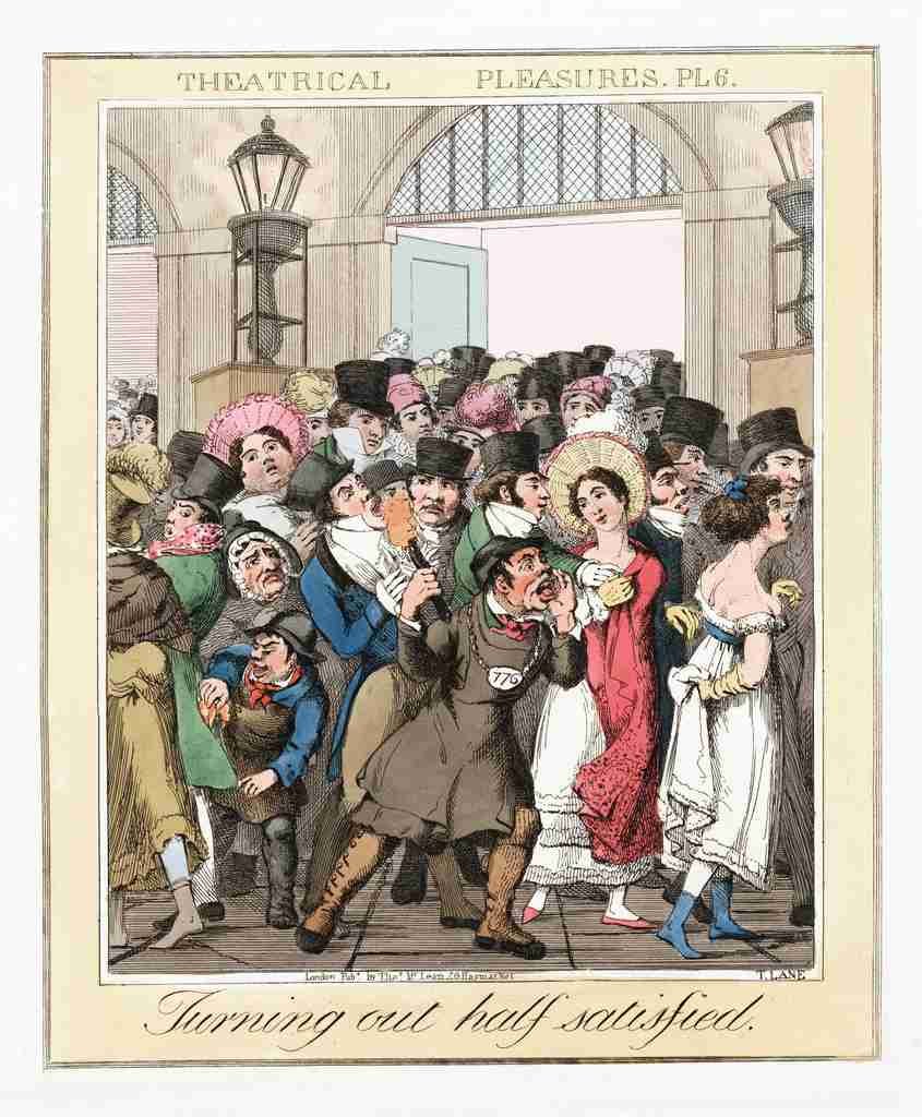 Theatrical Pleasures 1830f Cartoon Joke 001 Vintage A4 Photo Print