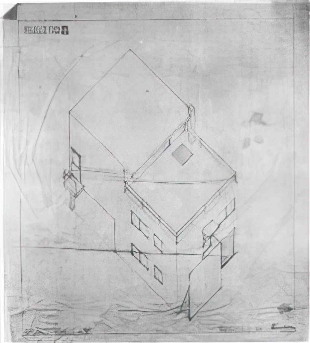 Theo van Doesburg axonometric drawing of the house in meudon Art A4 Photo Print