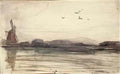Theo van Doesburg river landscape with mill 1931 Art A4 Photo Print