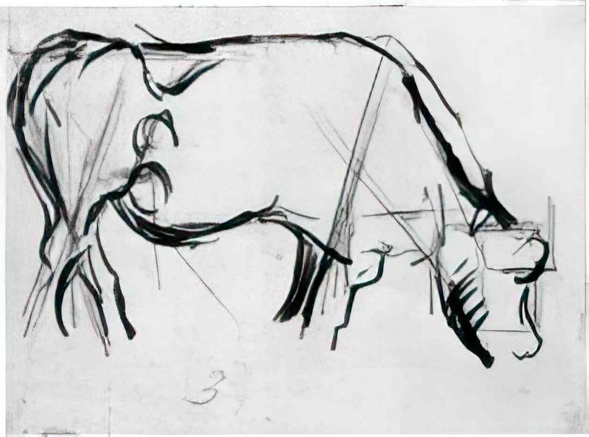 Theo van Doesburg study for composition viii the cow Art A4 Photo Print