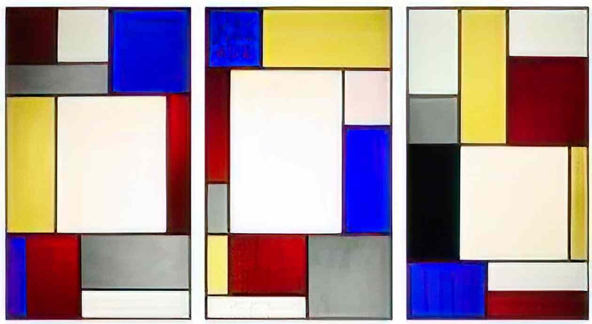 Theo van Doesburg tripartite stained glass window1 Art A4 Photo Print