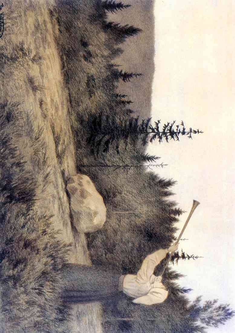 Theodor Severin Kittelsen op under fjeldet toner en lur A4 Photo Print
