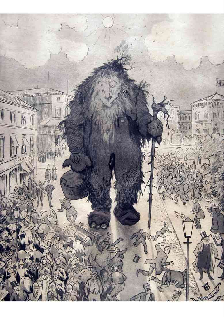 Theodor Severin Kittelsen troll at the karl johan street trollet A4 Photo Print