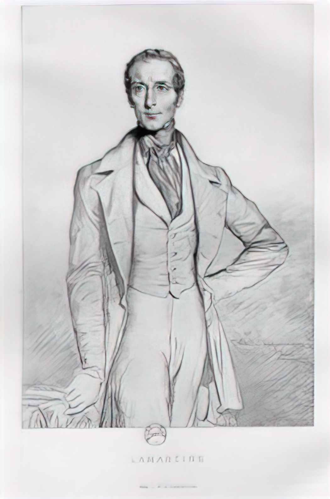 Theodore Chasseriau portrait de lamartine 1844 Art A4 Photo Print
