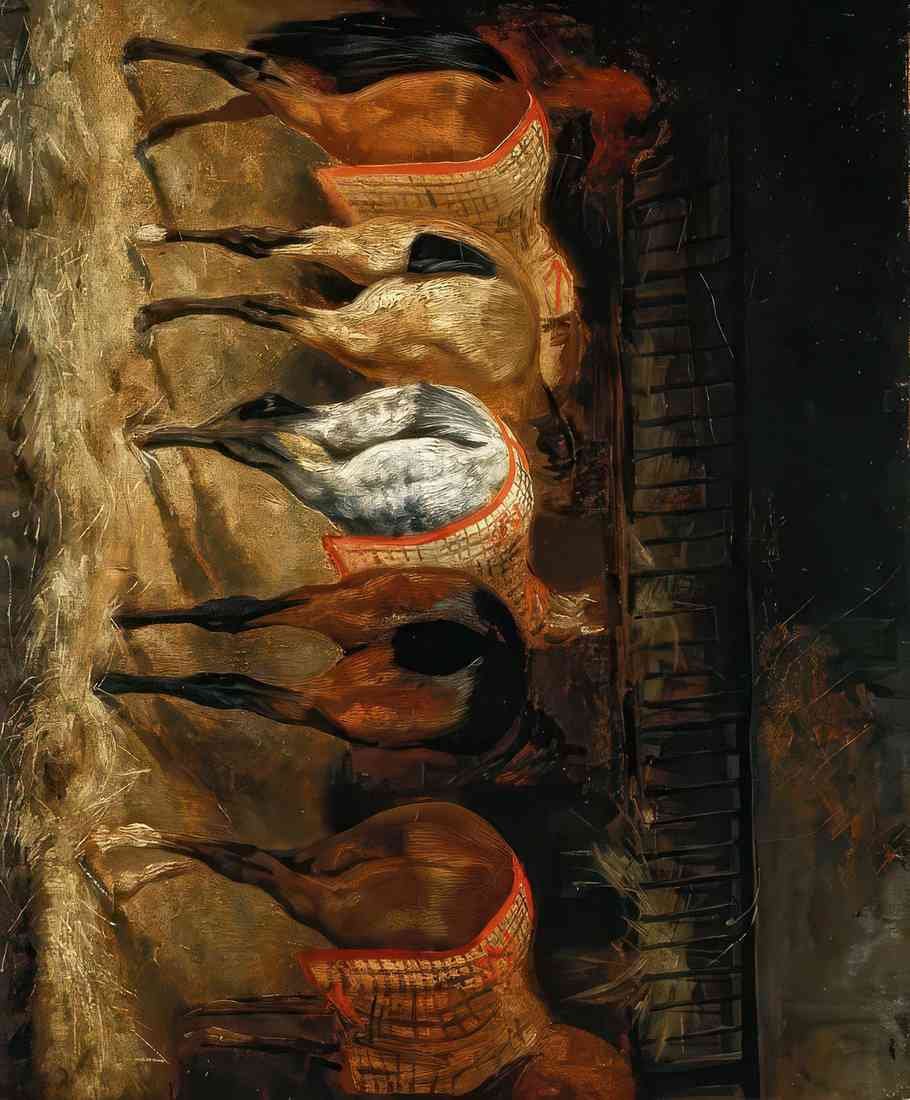 Theodore Gericault five horses seen from behind with croupes A4 Photo Print