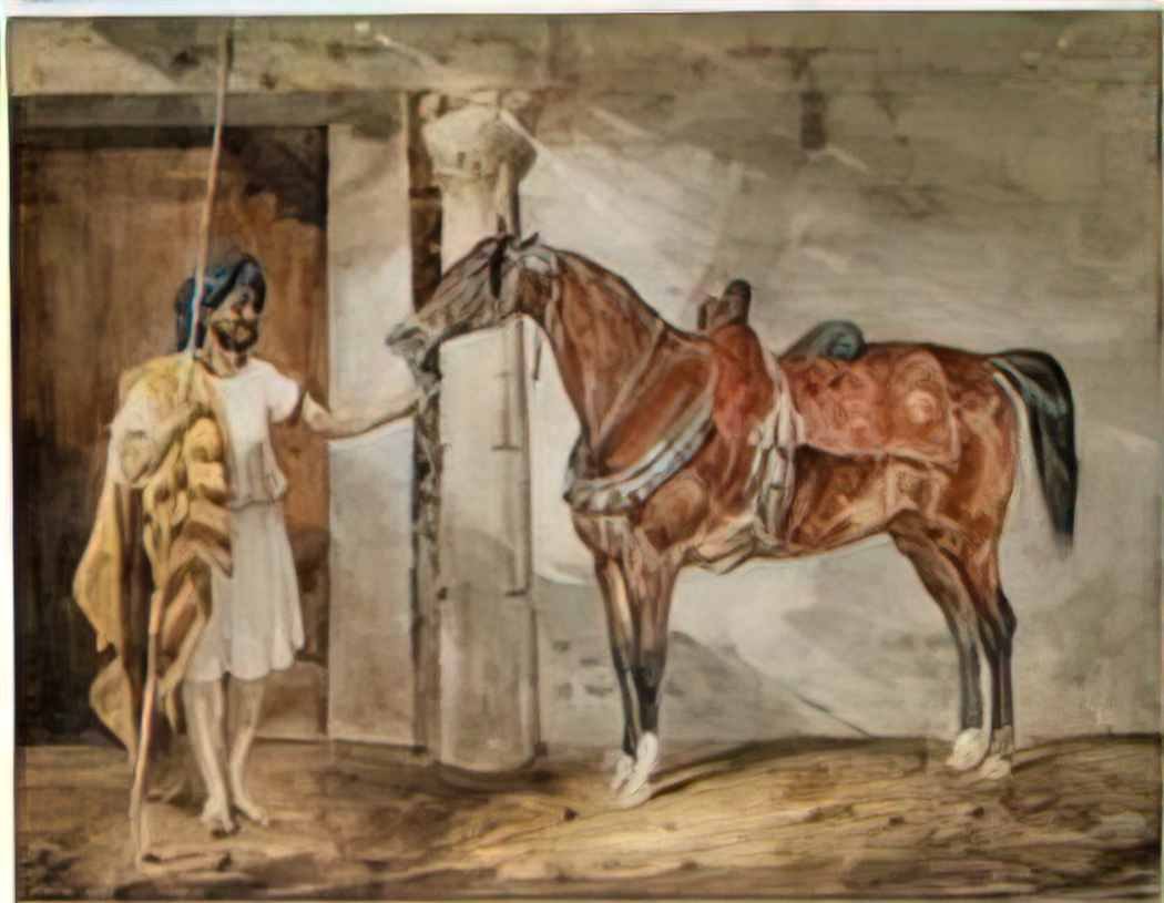 Theodore Gericault horse eastern Art A4 Photo Print