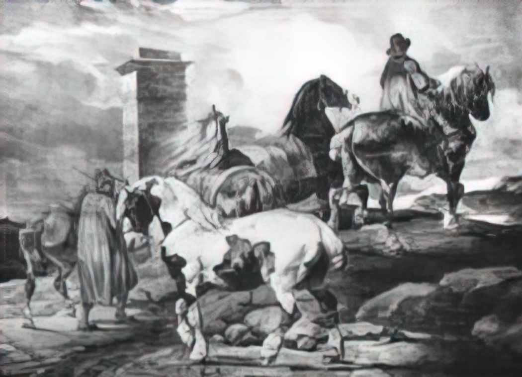 Theodore Gericault horses Art A4 Photo Print