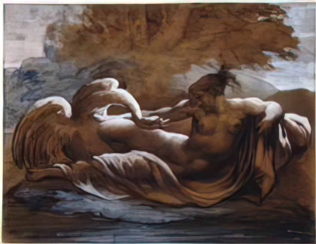 Theodore Gericault leda and the swan Art A4 Photo Print