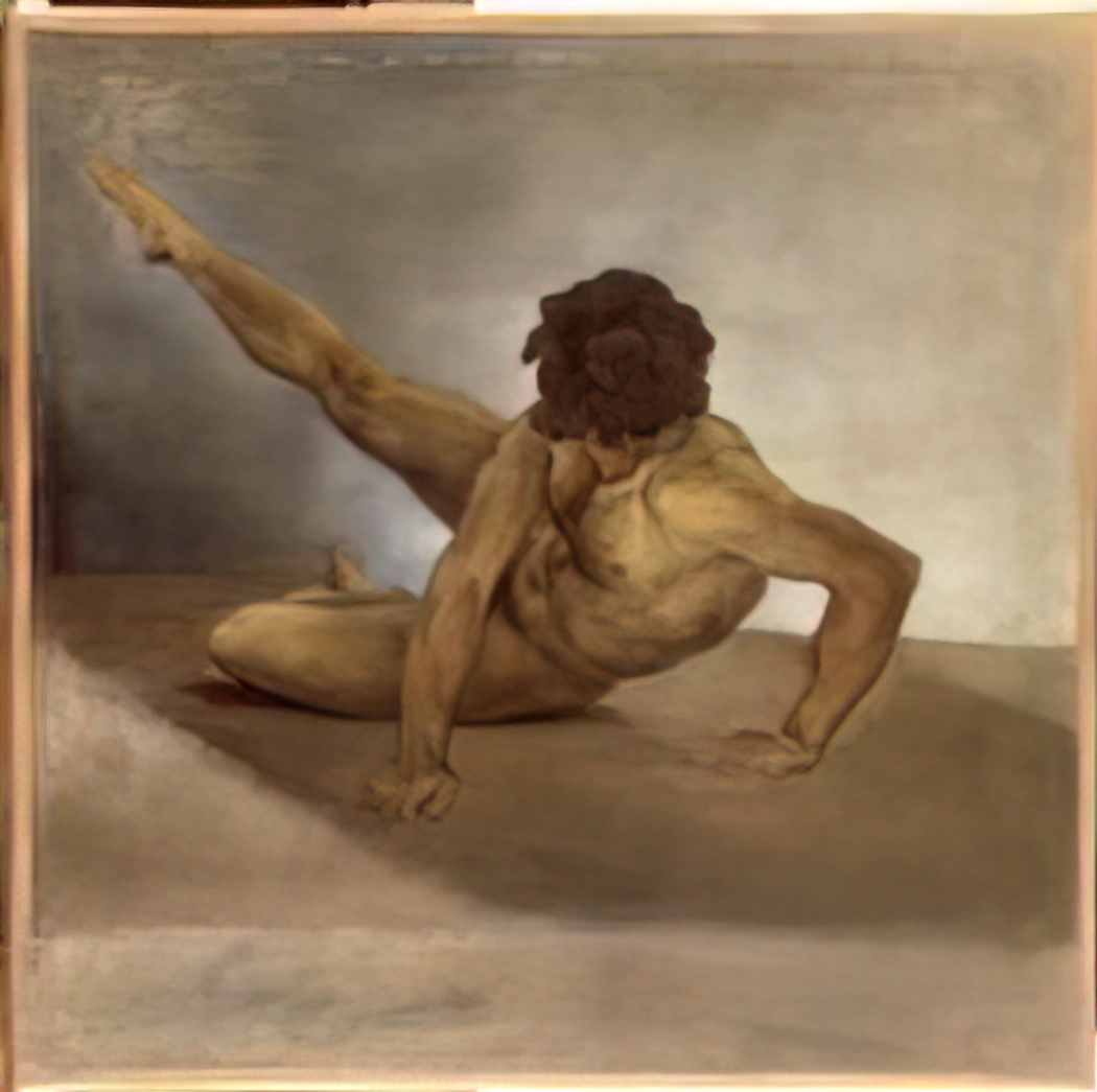 Theodore Gericault naked man reversed on the ground Art A4 Photo Print