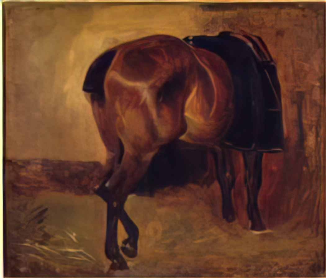 Theodore Gericault study for bay horse seen from behind Art A4 Photo Print