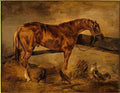 Theodore Gericault study for horse turned right with three hens and a Art A4 Photo Print