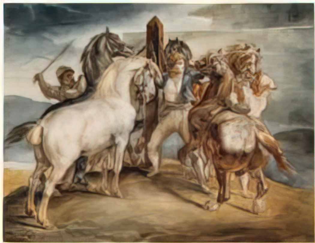 Theodore Gericault the horse market Art A4 Photo Print