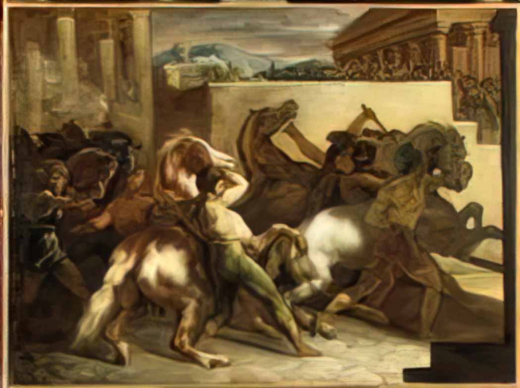 Theodore Gericault the wild horse race at rome Art A4 Photo Print
