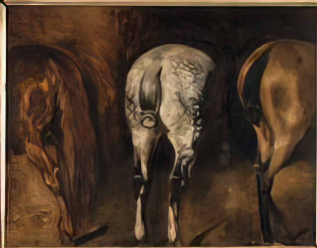 Theodore Gericault three rumps of horses Art A4 Photo Print