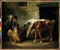 Theodore Gericault two post horses at the stable Art A4 Photo Print