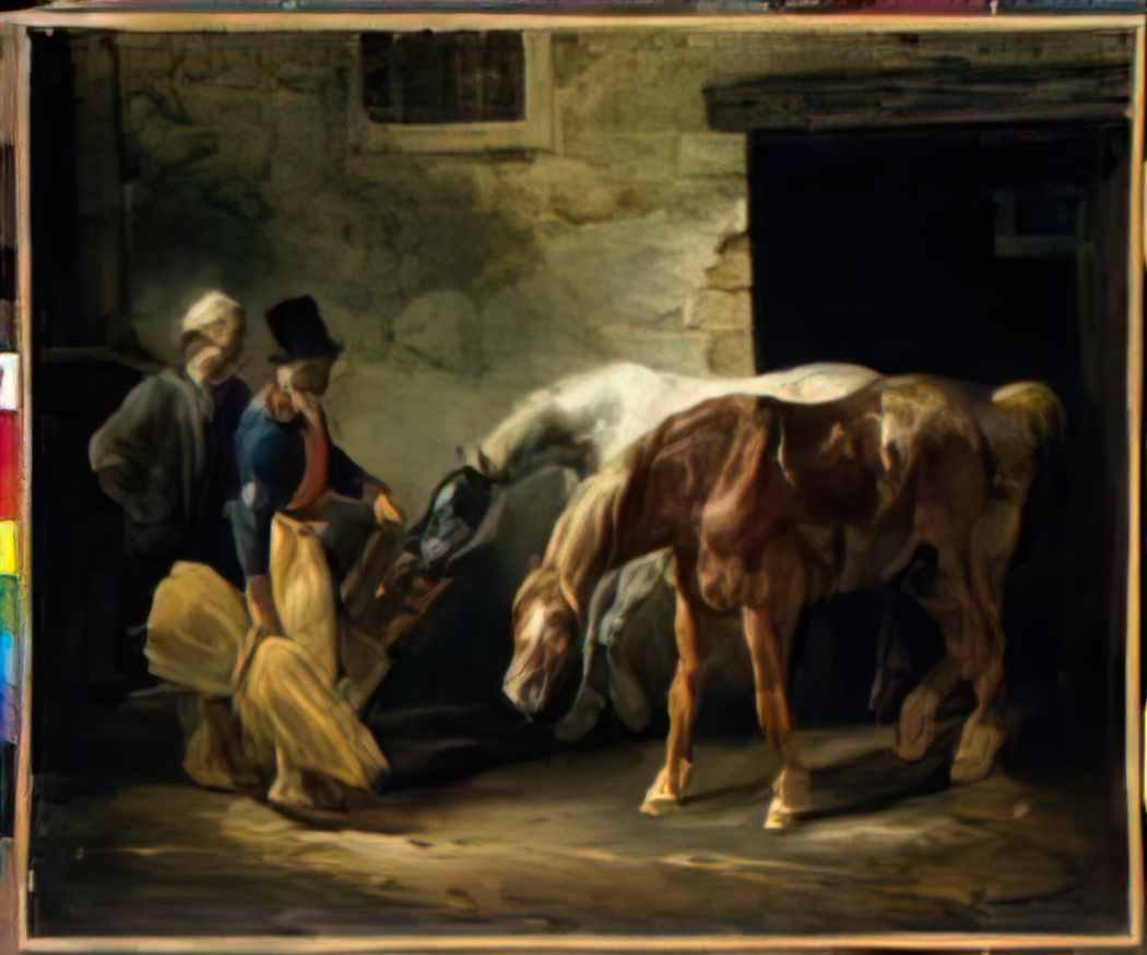 Theodore Gericault two post horses at the stable Art A4 Photo Print