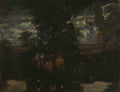 Theodore Rousseau Moonlight The Bathers A4 Photo Print