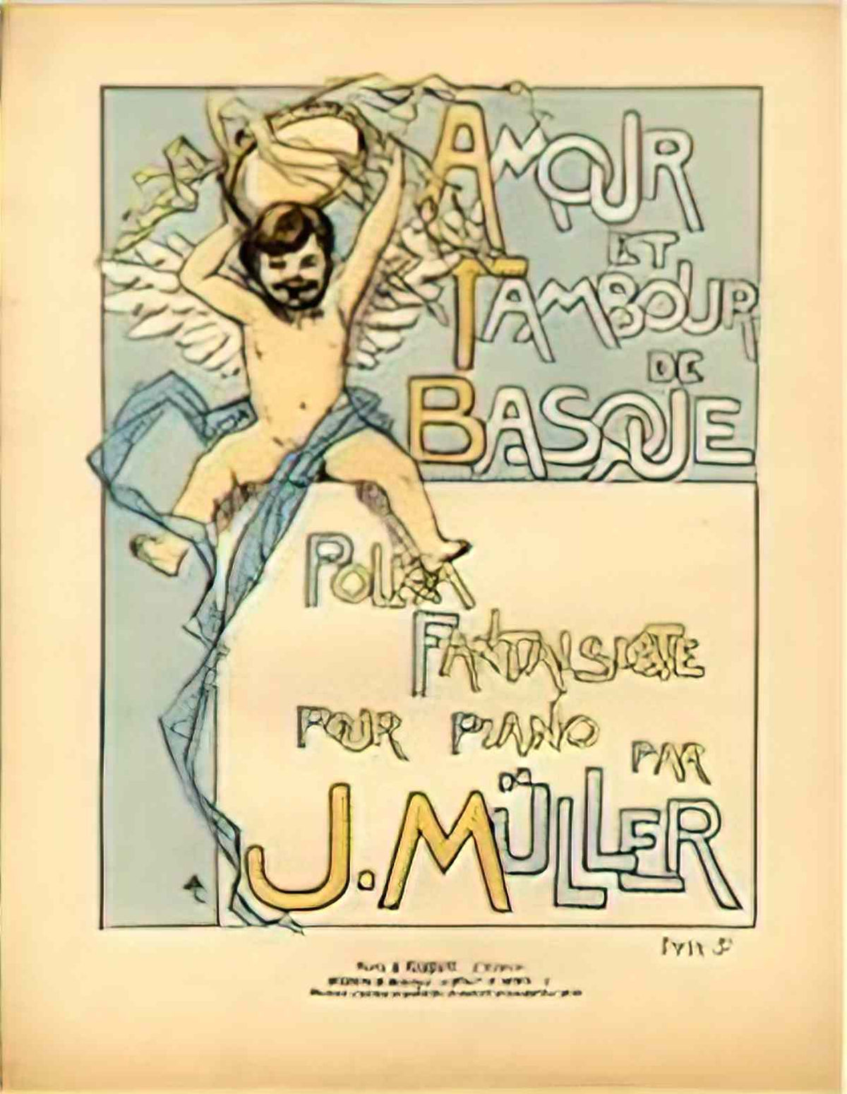 Theophile Steinlen amour et tambour de basque Art A4 Photo Print