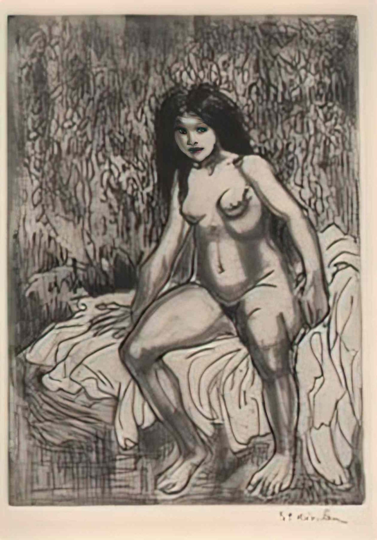Theophile Steinlen baigneuse en plein air 1911 Art A4 Photo Print