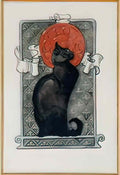 Theophile Steinlen black cat Art A4 Photo Print