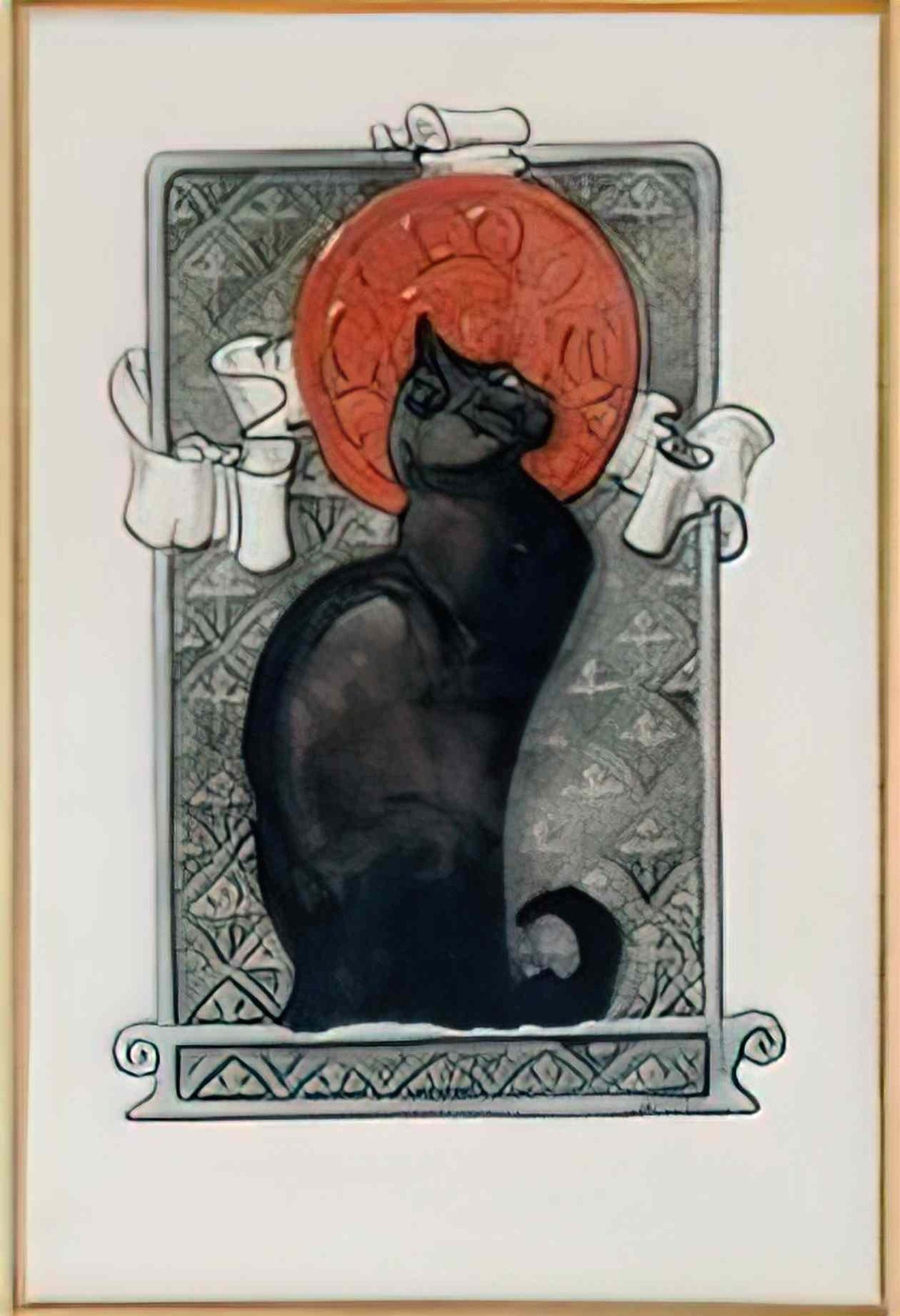 Theophile Steinlen black cat Art A4 Photo Print