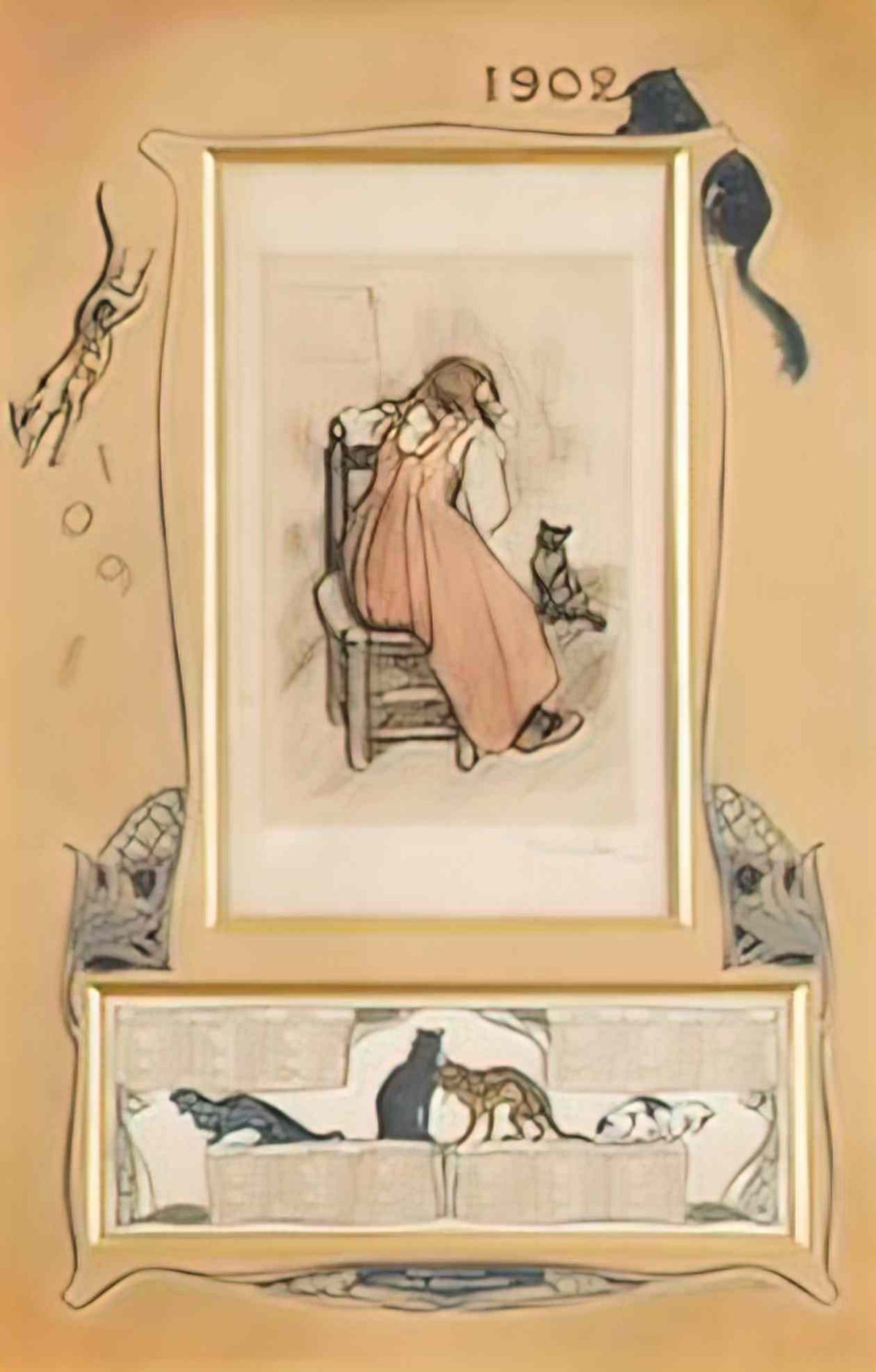 Theophile Steinlen calendar 1902 Art A4 Photo Print