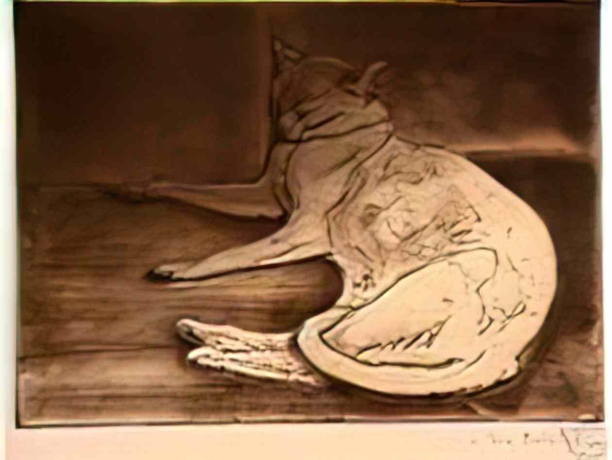 Theophile Steinlen cat etching Art A4 Photo Print