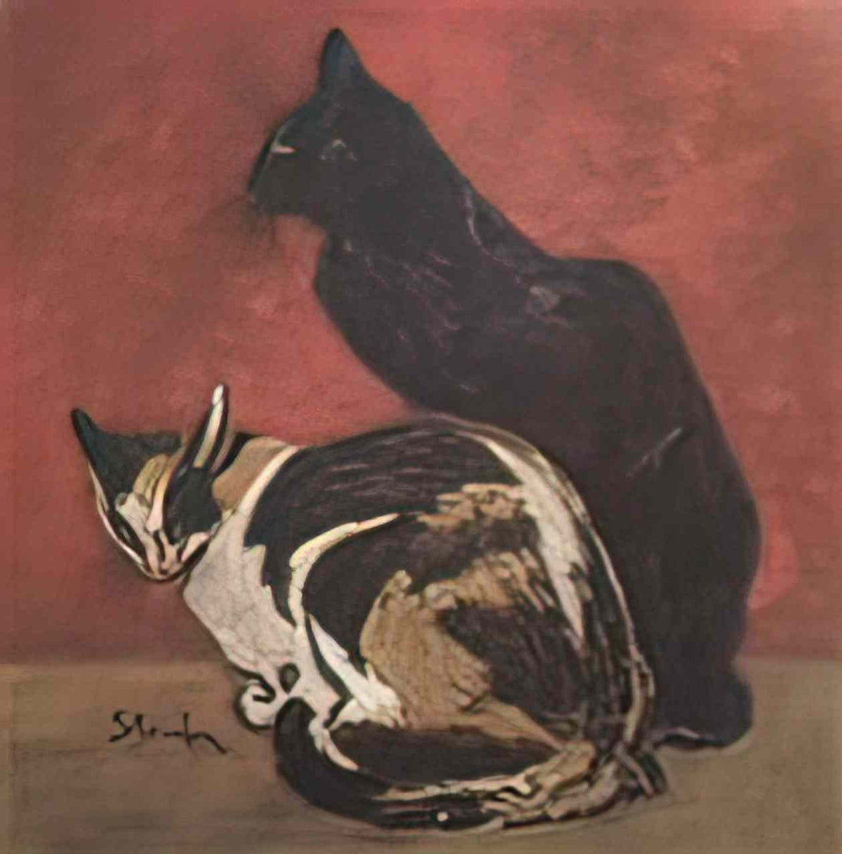 Theophile Steinlen cats 1910 Art A4 Photo Print